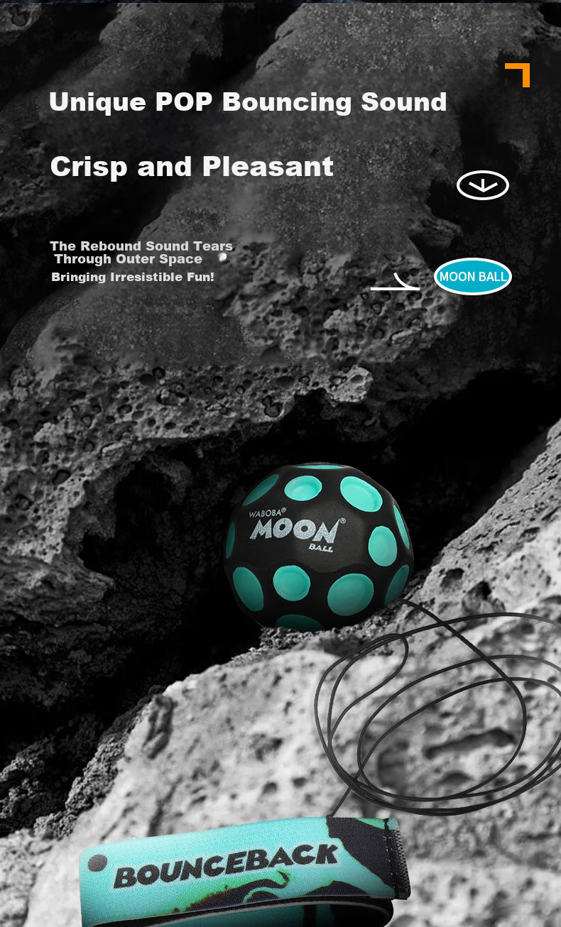 Мяч WABOBA Moon Ball с ремешком на запястье, высокоэластичный, для детей и взрослых, снимающий стресс, 1 шт.