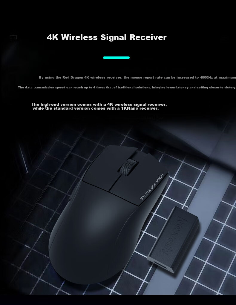 Игровая мышь REDRAGON G49 Tri-Mode, беспроводная, Bluetooth, 2.4GHz, оптическая, 26000 DPI, черный