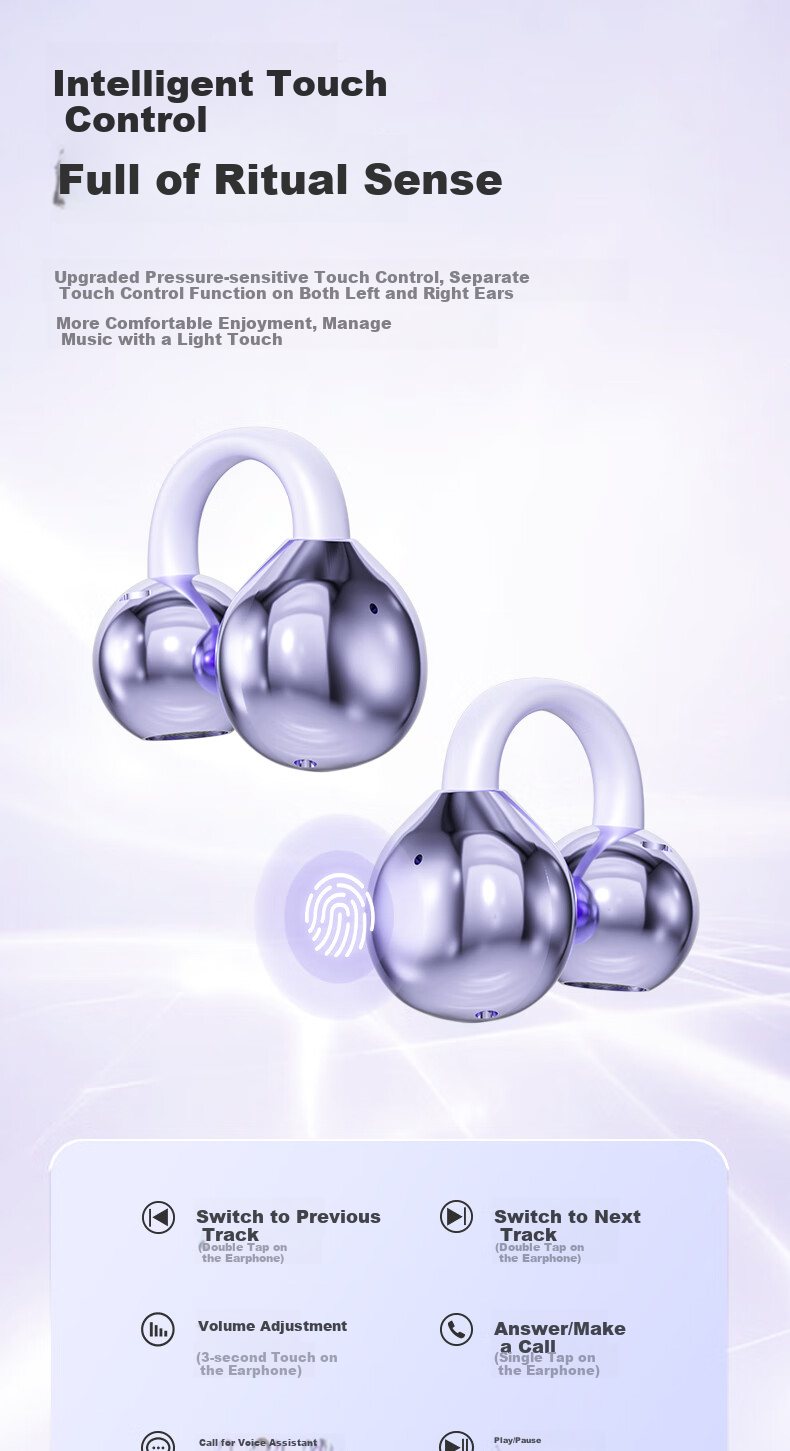 Беспроводные наушники Changu M79, Bluetooth 5.4, с костной проводимостью, черный, версия 2025