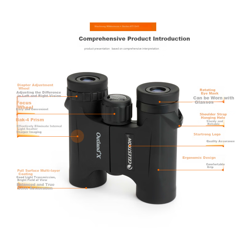 Бинокль Celestron Outland X 10x25, высококачественный, водонепроницаемый, для наблюдения за природой, концертов и спорта