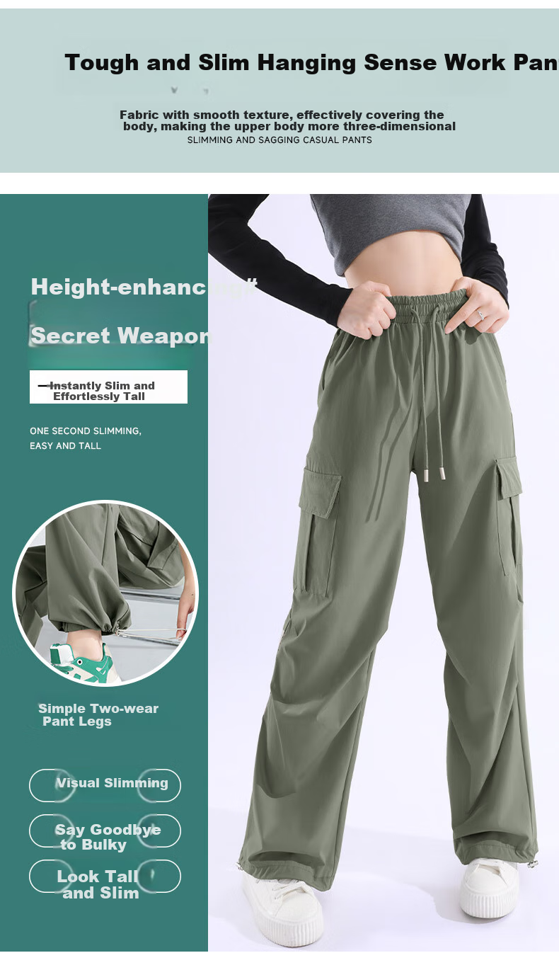 Женские брюки MJ STYLE Cargo Straight-Leg Pants, летние модные спортивные брюки с высокой талией, универсальные брюки