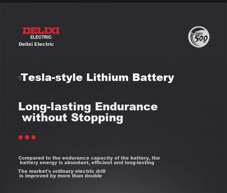DELIXI ELECTRIC Аккумуляторная ударная дрель-шуруповерт 21В, бесщеточная, с высоким крутящим моментом, многофункциональный набор инструментов