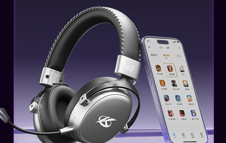 Игровые наушники iKF V11 Max, беспроводные, с микрофоном, 7.1 объемный звук, Bluetooth, черный и красный