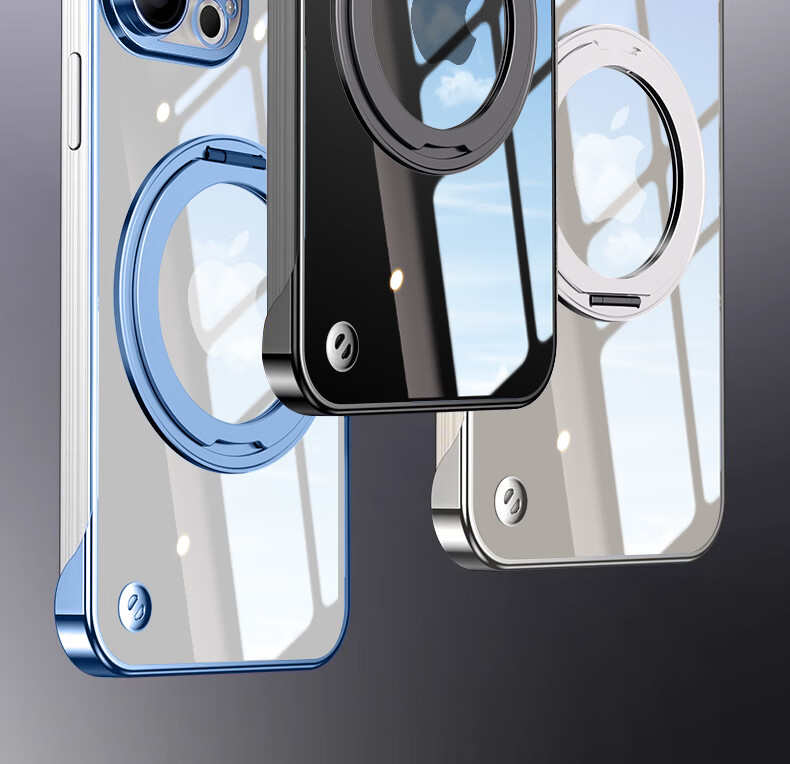 Чехол Hongzhuo для iPhone 15, с магнитным кольцом, ультратонкий, противоударный, с вращающимся на 360° кронштейном, титановый черный