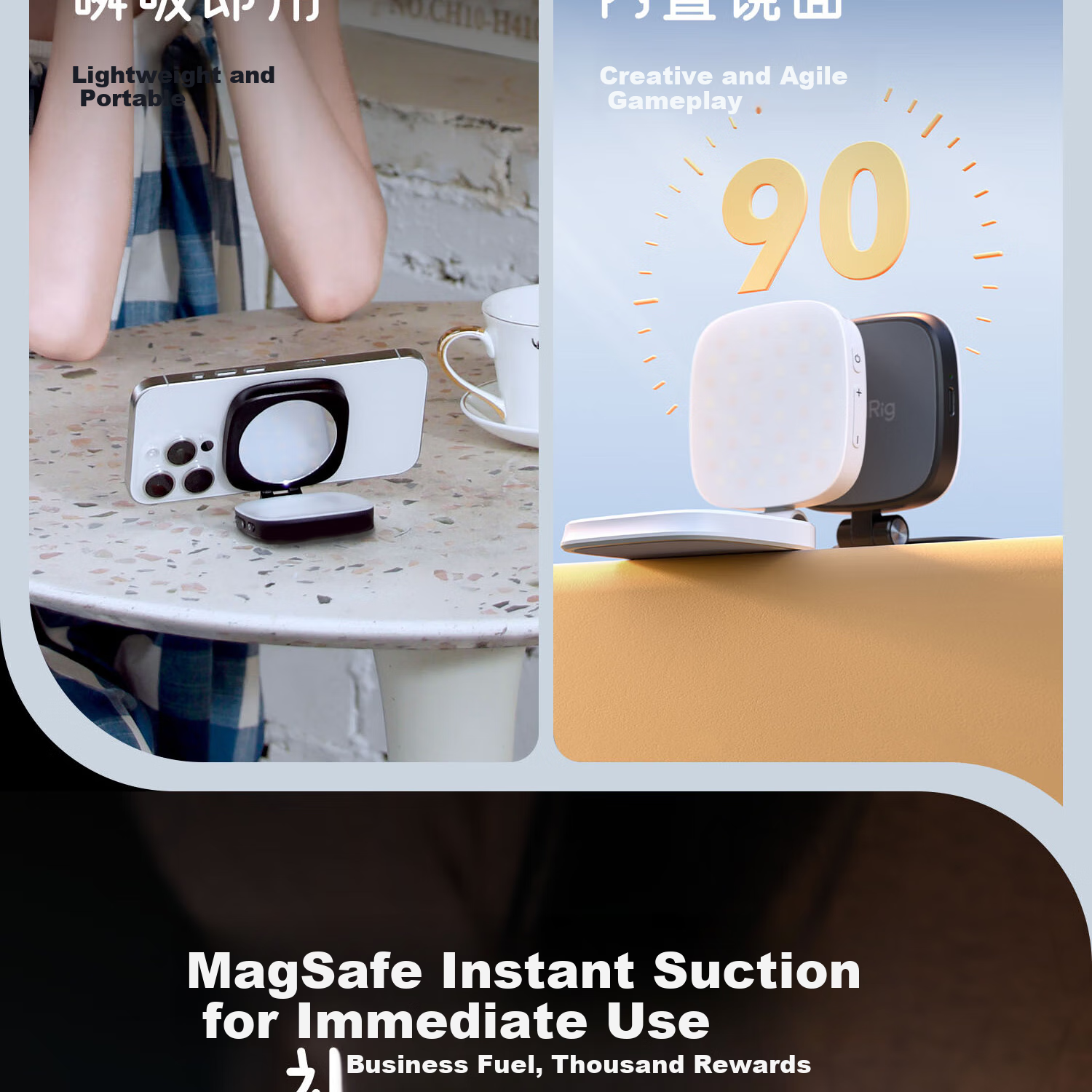 SmallRig 4933 MagSafe - светодиодный заполняющий свет для телефона с двойной цветовой температурой, универсальный мягкий свет для прямой трансляции, селфи-гаджет для iPhone 16, модный свет для фотографии