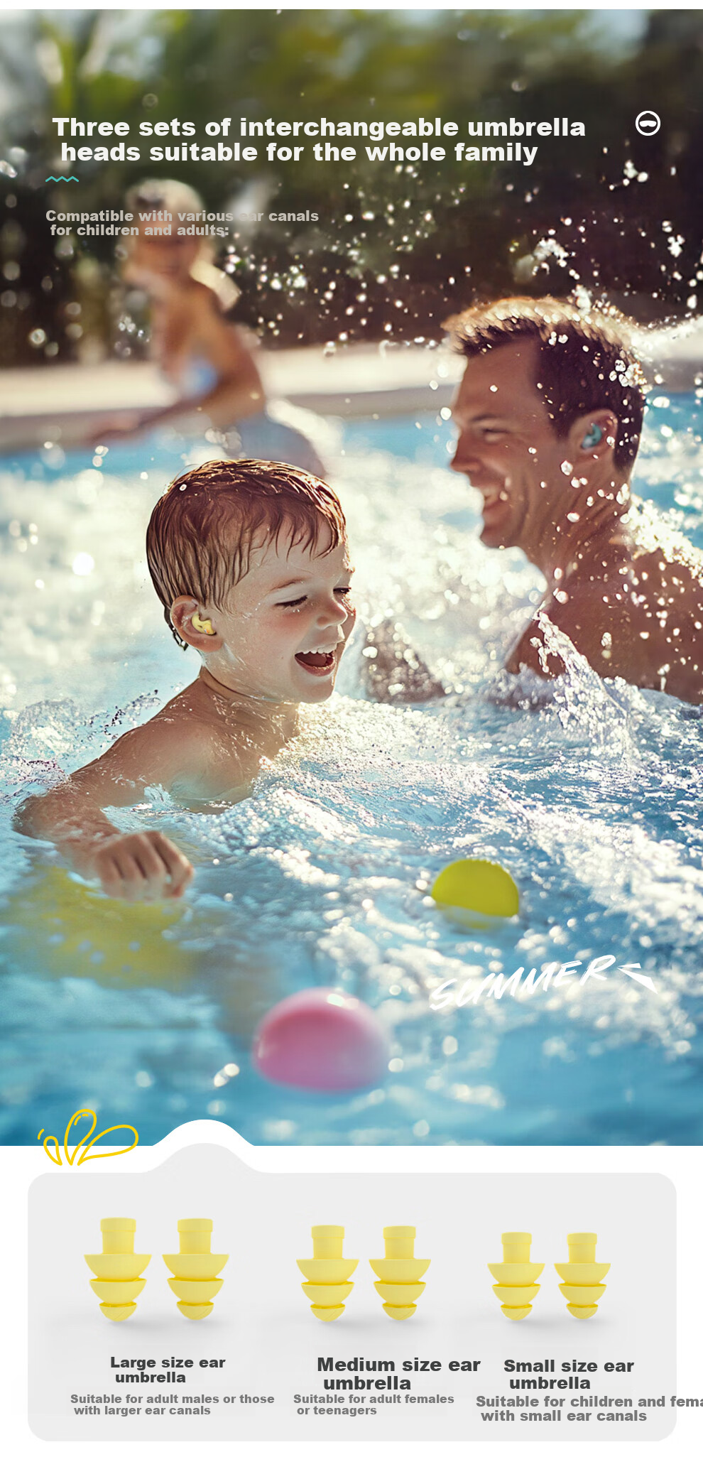 Удобные водонепроницаемые беруши TOSWIM для плавания, подходят для ушных каналов, для купания и детей, герой с крутыми очками