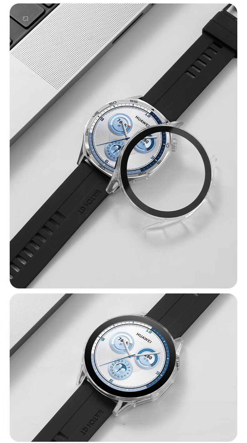 Защитный чехол Iboann для Huawei Watch 5 46 мм, с защитной пленкой, черный