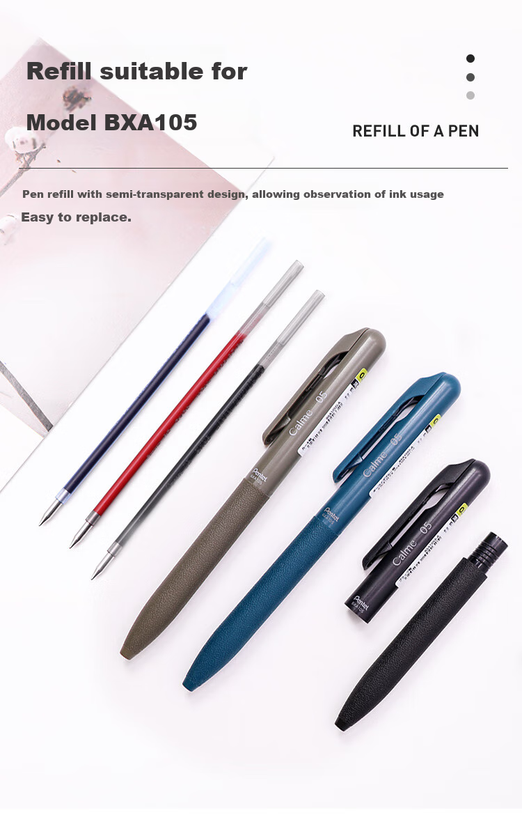 Сменный стержень для шариковой ручки Pentel, 0.5 мм, черный, 1 шт.
