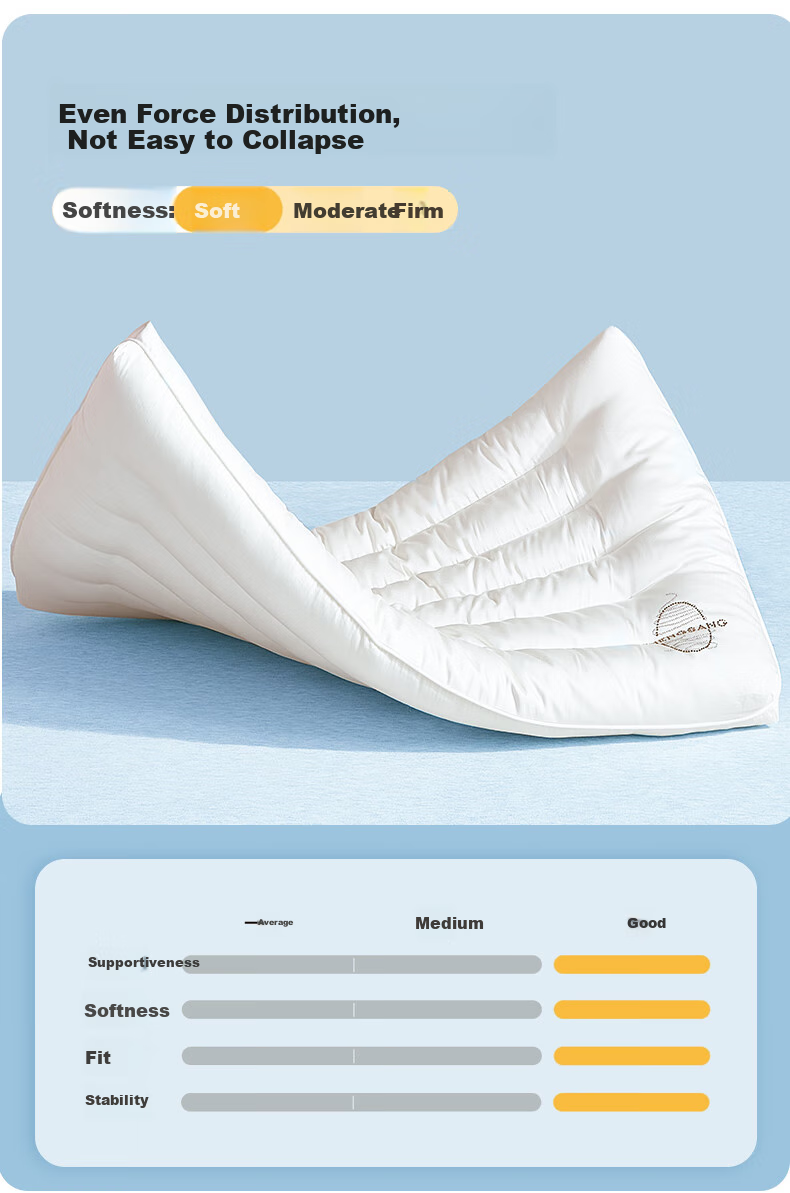 Подушка I-WILL Silk Pillow, ультрамягкая, комфортная, с наполнителем из хлопкового композитного волокна, одна подушка для одного человека, 48*74 см