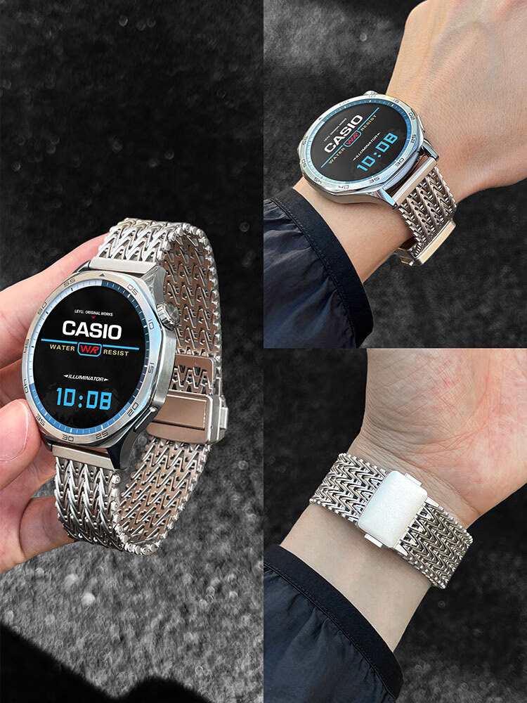 Ремешок XUANDAI для Huawei Watch 5, металлический, магнитный, унисекс, серебристый, 22 мм