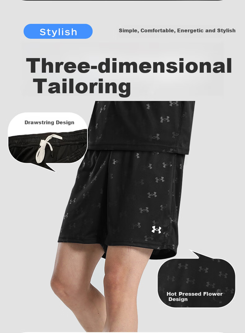 Шорты спортивные Under Armour, мужские, дышащие, для баскетбола, летние, колено