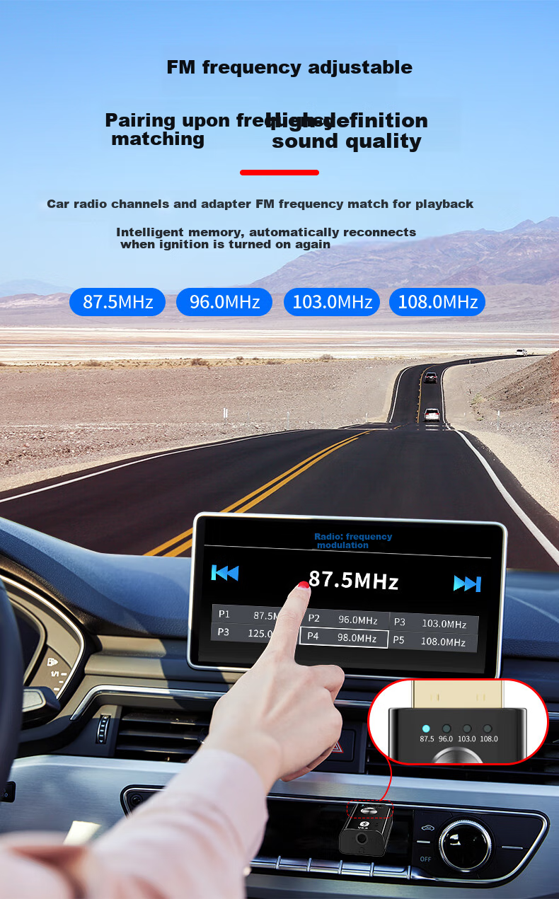 BIAZE USB Bluetooth Adapter 5.4 Audio Receiver/transmitter Two-In for Mobile to AUX Car Speakers/sound Systems Amplifiers, Calls/music navigatio