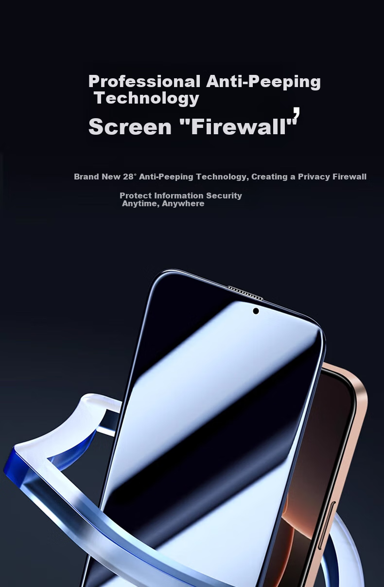 Защитное стекло Smorss для Apple iPhone 16 Pro Max, 28° антишпионское, противоударное, полное покрытие экрана, HD, 2 шт.