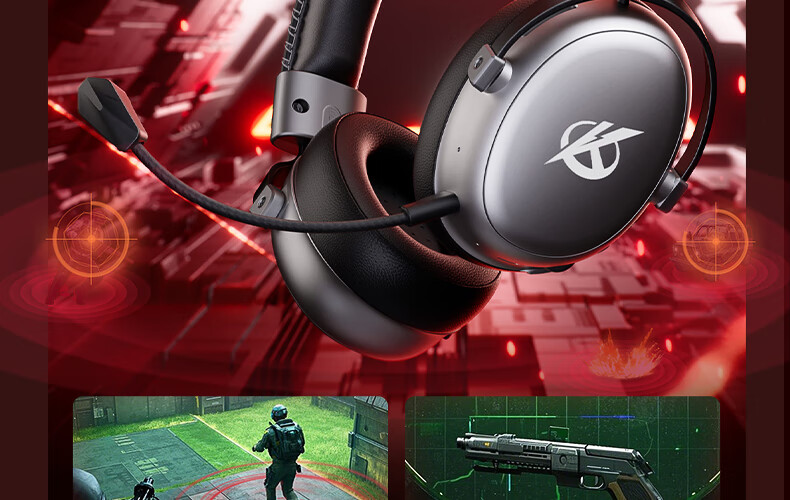 Игровые наушники iKF V11 Max с микрофоном, беспроводные, Bluetooth, 7.1 звук, белый с синим