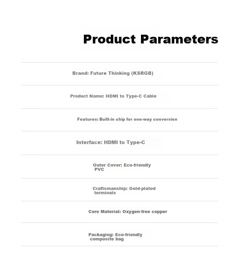 Кабель KSRGB HDMI - Type-C, адаптер Thunderbolt 3 для Mac, Huawei, PS, монитора, 4K 60Hz, 2 метра