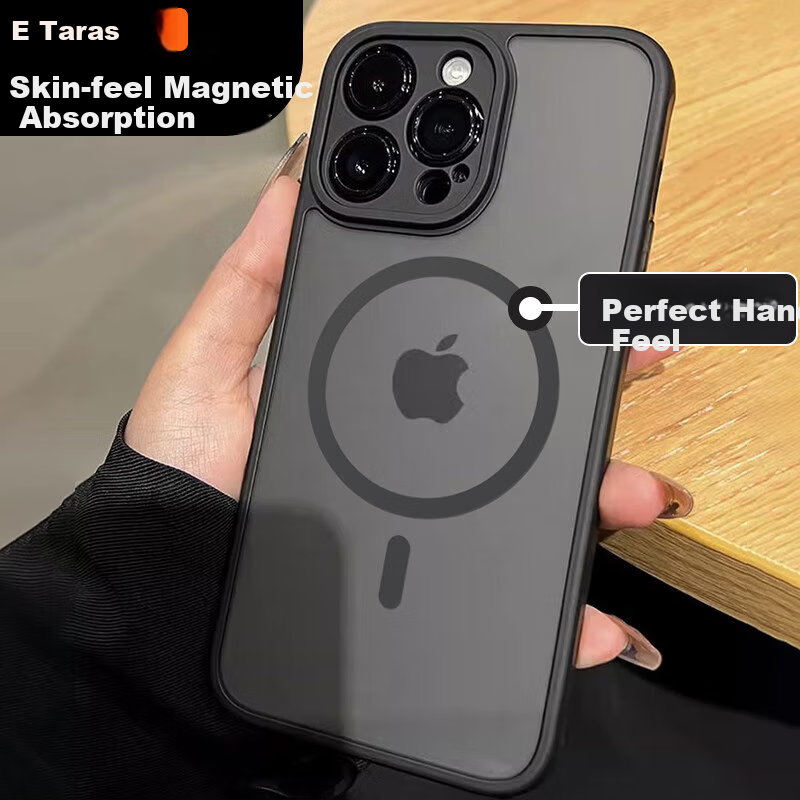 Чехол Talasi для Apple iPhone 16 Pro, магнитный Skin-Feel, защита линз, силиконовый, матовый, прозрачный, противоударный