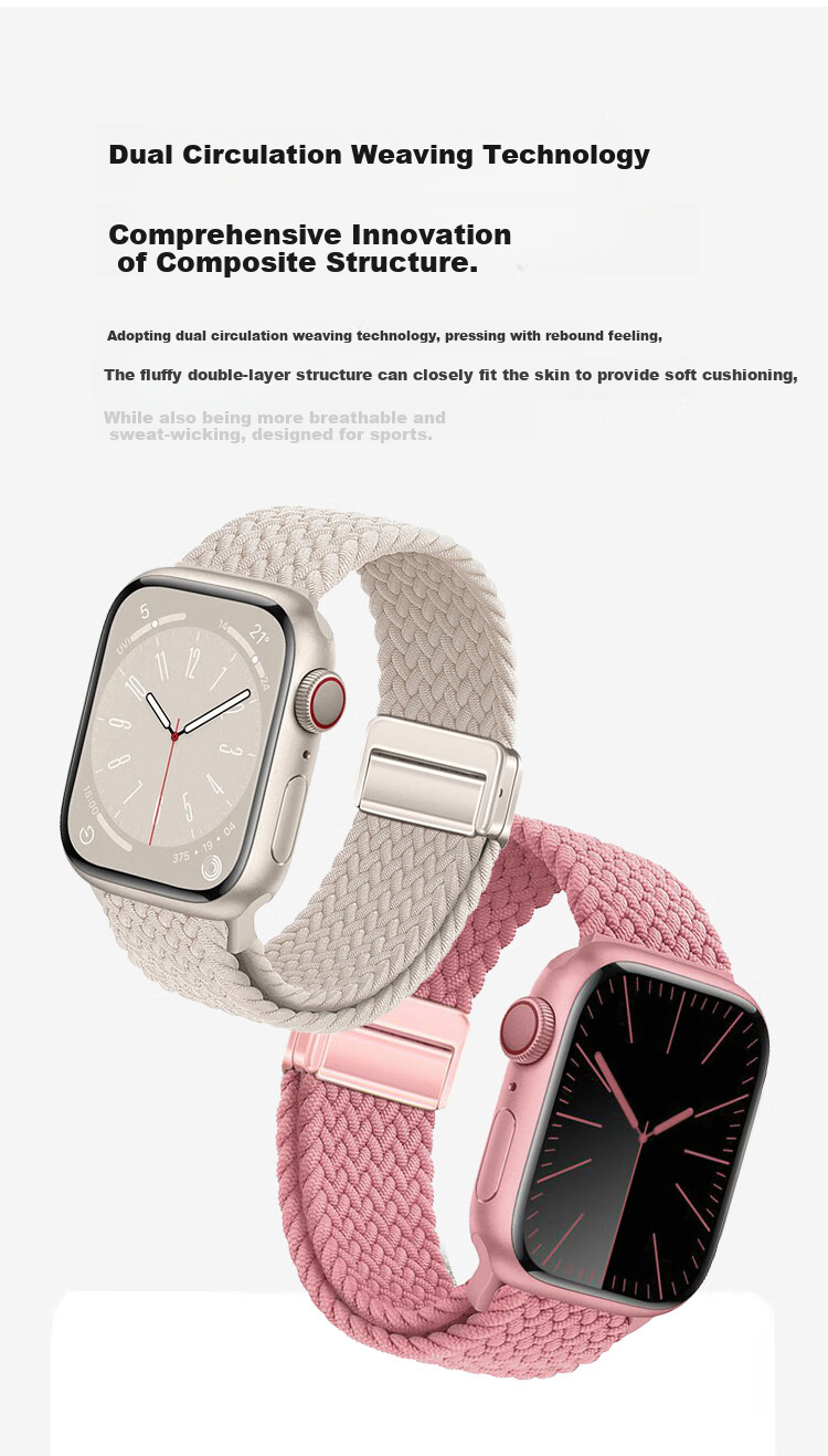Ремешок MSSM для Apple Watch Series 11/10/9/SE3/Ultra3, нейлоновый, с магнитной застежкой, Космический серый, 38/40/41/42 мм