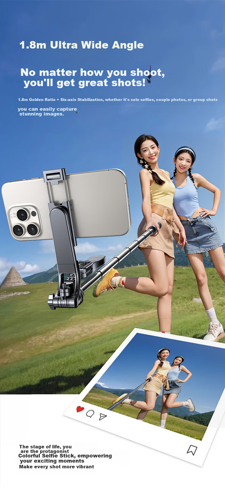 Штатив-селфи палка LINGCHEN для телефона, 1.8 м, с Bluetooth, алюминиевый сплав, складной, для путешествий