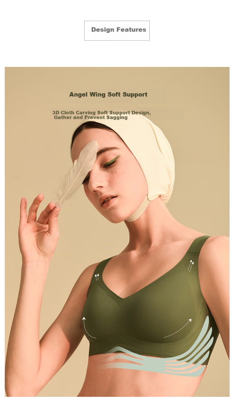 Бюстгальтер Sujiliangpin Angel Wings для женщин, большой размер, корректирующий, удобный, минимизирующий, с боковой поддержкой, против провисания, бесшовный
