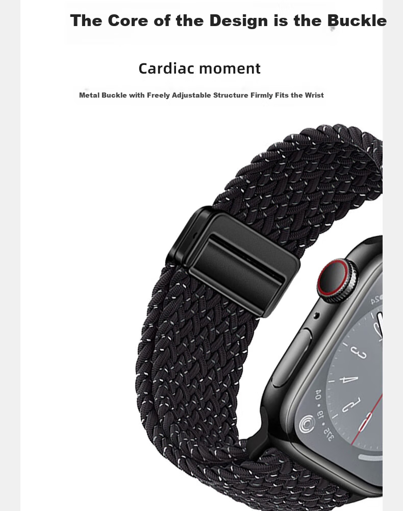 Ремешок Baking для Apple Watch S11/S10/SE/Ultra3/Watch S9/8/7/6/5/4, нейлоновый плетеный с магнитной застежкой, мультиколор