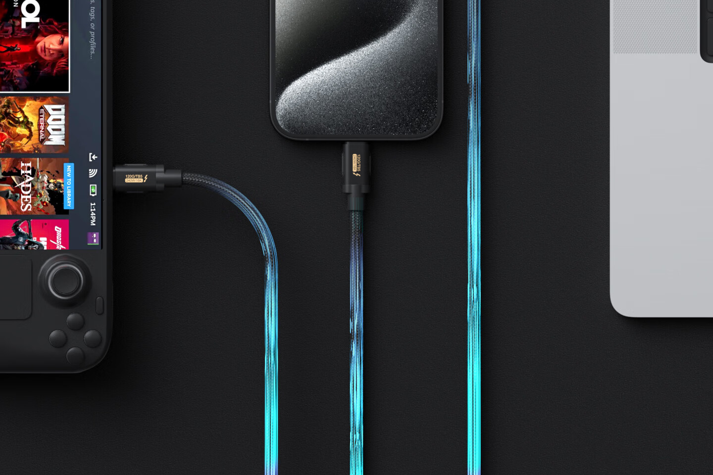 Кабель Hagibis Thunderbolt 5, полный функционал Type-C, коаксиальный плетеный кабель Thunderbolt, высокоскоростная передача 120 Гбит/с, видеокабель 16K HD, жесткий диск PD 240 Вт, док-станция, удлинительный кабель