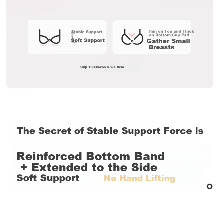 Бюстгальтер Dushiliren Push-Up Bra с мягкой поддержкой, бесшовный, дышащий, предотвращающий провисание, с боковой поддержкой, для женщин