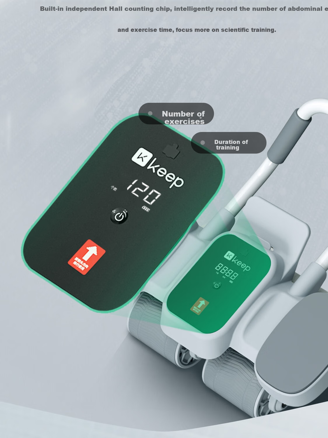 Колесо для пресса Keep Smart Counting, 4 колеса, с автоматическим возвратом, для тренировки мышц живота