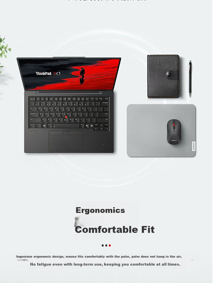 Беспроводная офисная мышь Lenovo Thinkplus M50, черная, 2.4 ГГц