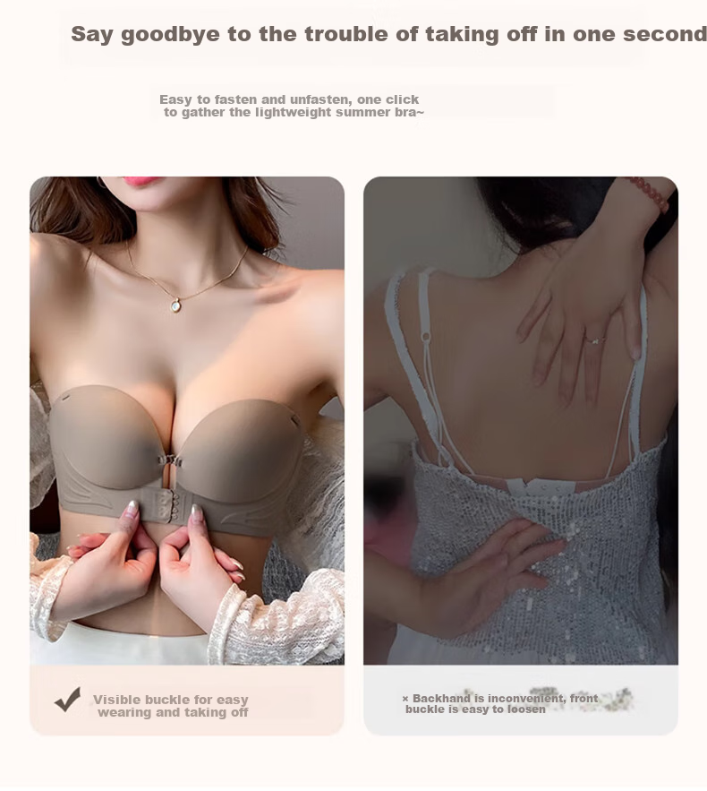 Бюстгальтер LangSha без бретелей, Push-Up, с передней застежкой, бесшовный, для маленькой груди, женский, 2025 Autumn And Winter New Style