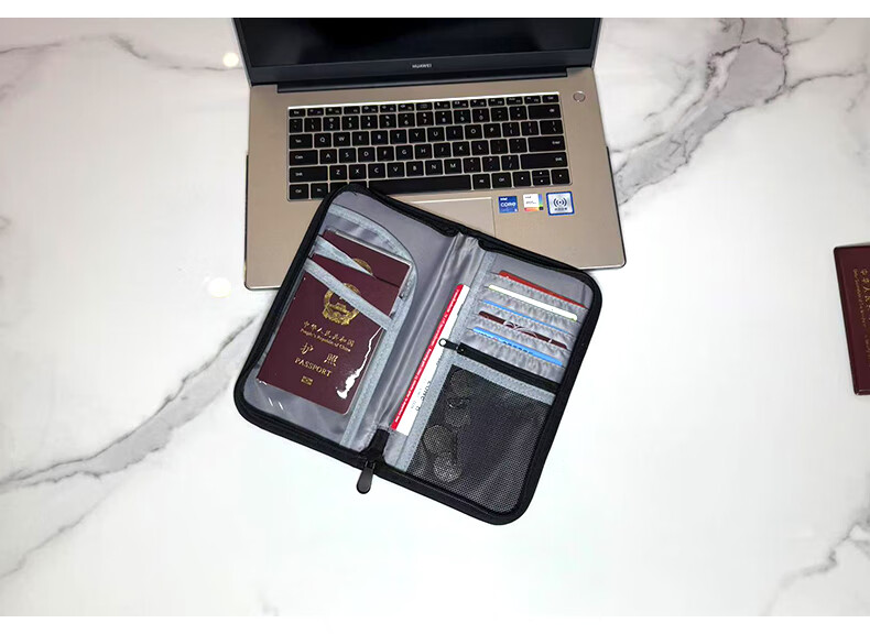 Международный держатель для паспорта Bonayun, с RFID защитой от кражи, длинный, большой емкости, для карт, документов, черный