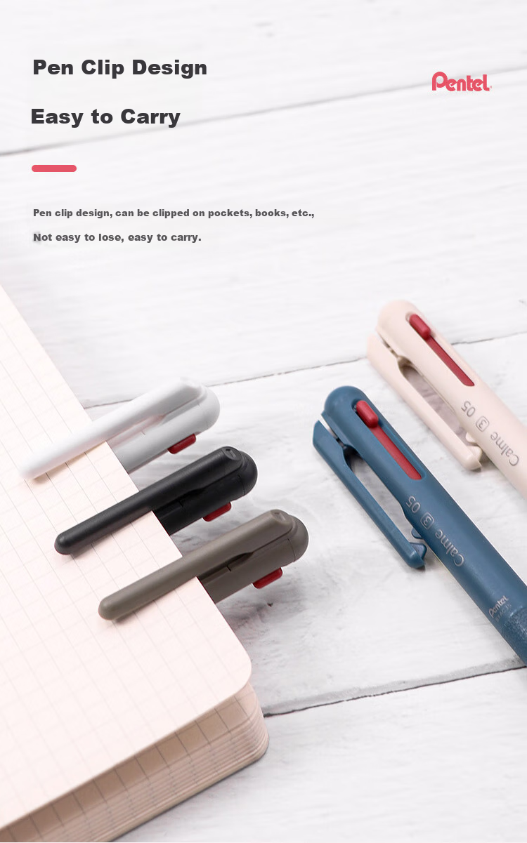 Pentel Sanzhe Yicheng Collaboration Medium Oil Pen 0.5mm, Business Office Multi-Functional Ballpoint Pen (Refill XBXS5-A), BXAC35W Pure White Barrel