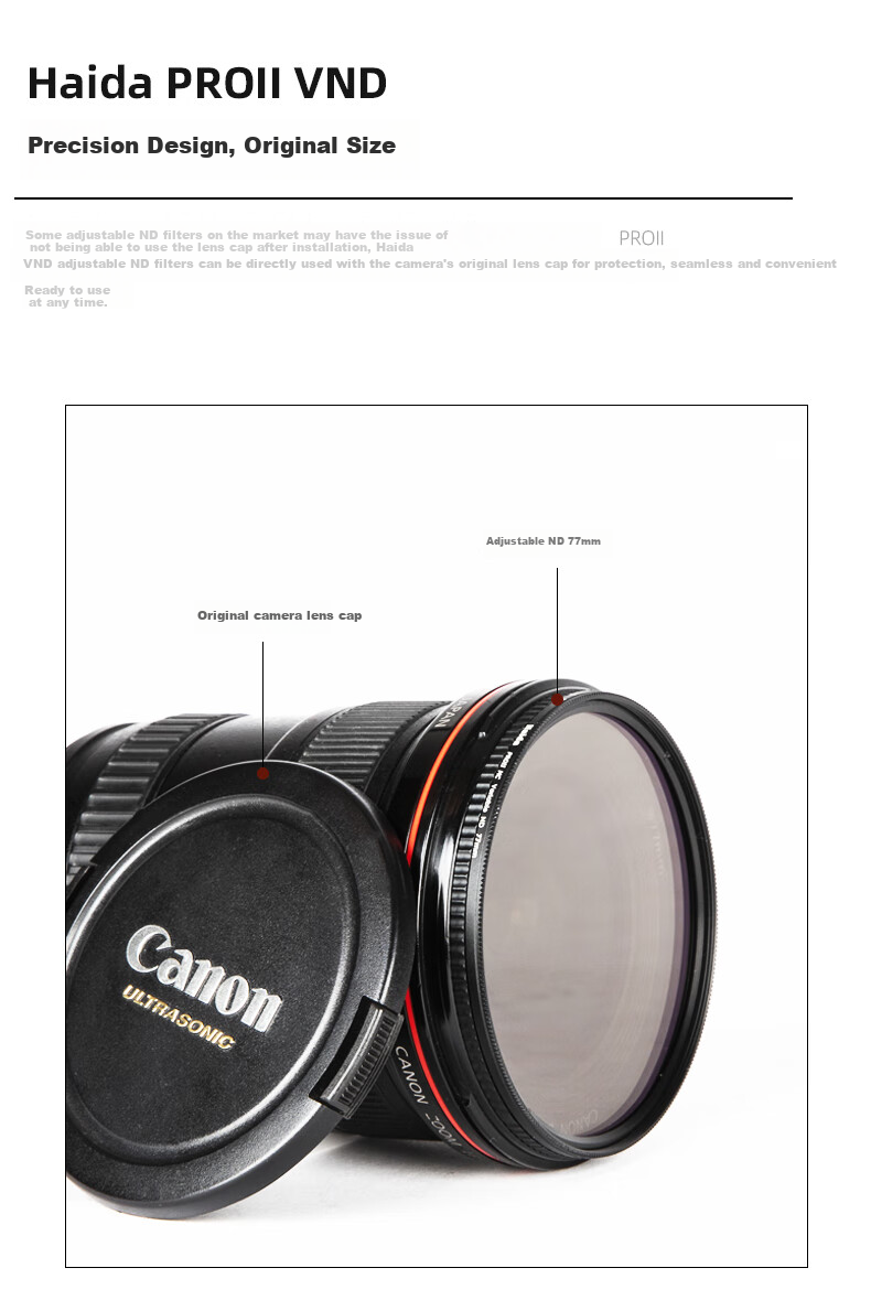 Нейтральный фильтр Haida PROII MC Variable ND 52мм, 1.5-5 ступеней, для камер Canon, Nikon, Sony, Fuji
