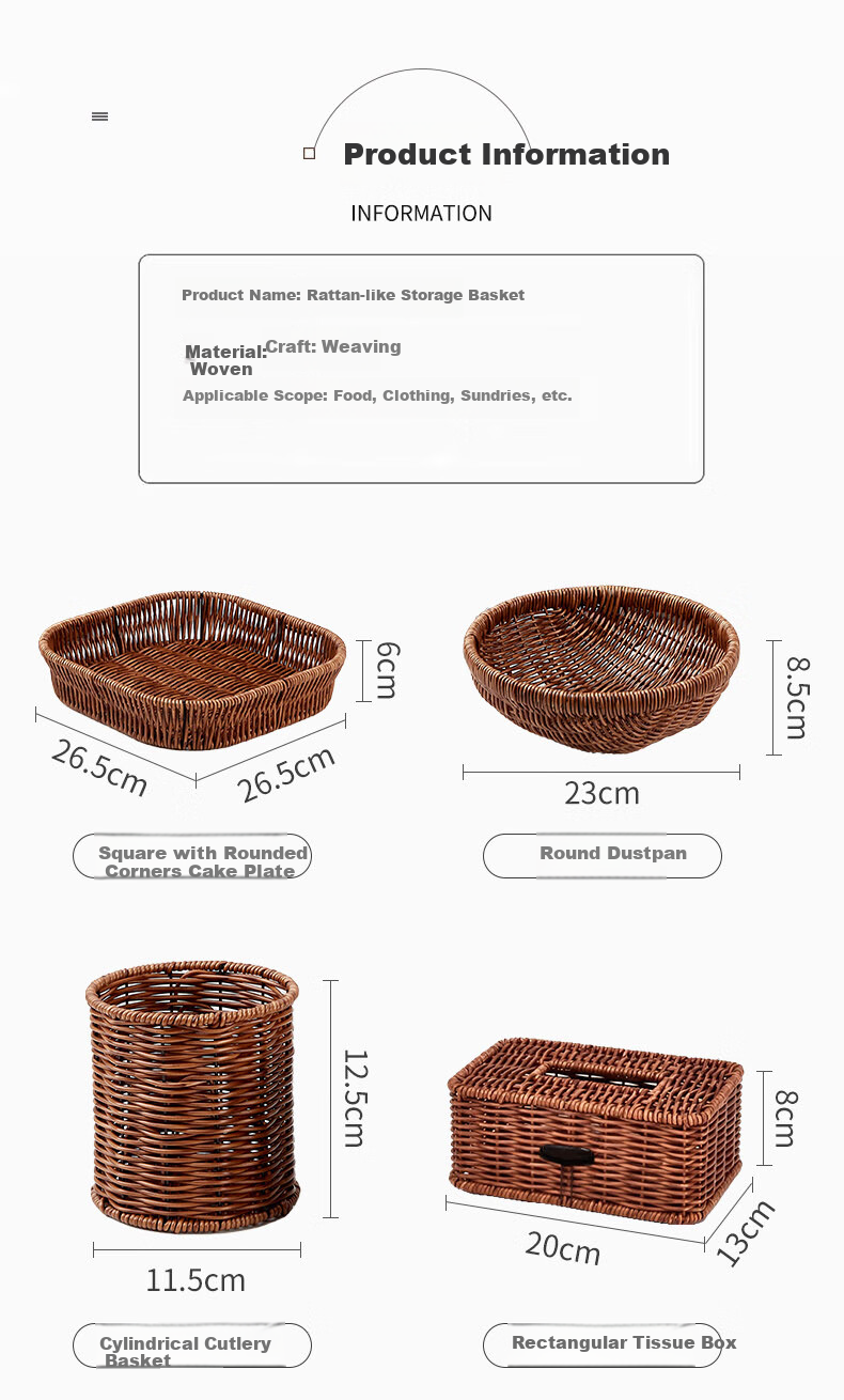 Корзина для хранения Shangkeyi, большая, для одежды, игрушек, мелочей, 39x29x19.5 см