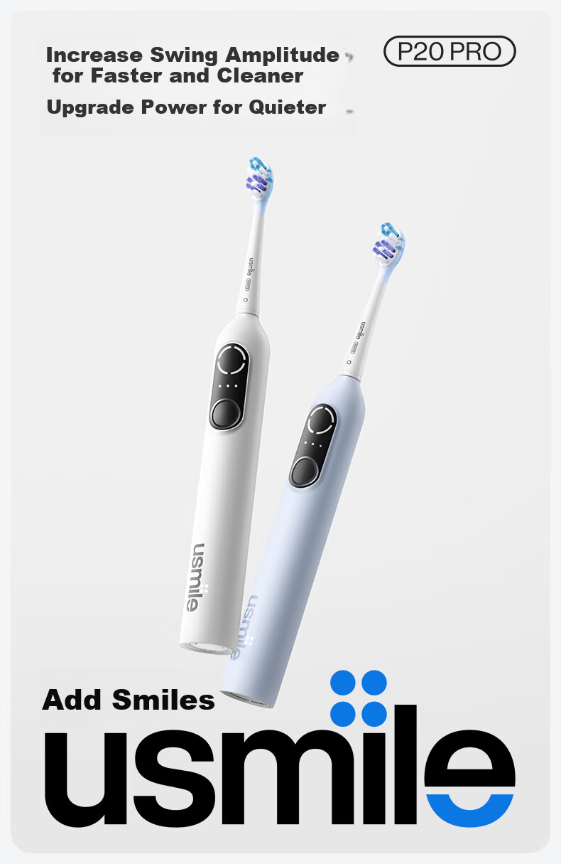 Электрическая зубная щетка Usmile P20 PROS Cloud Blue, умная, с глубокой очисткой и защитой десен, для взрослых, подарок на день рождения, Новый год