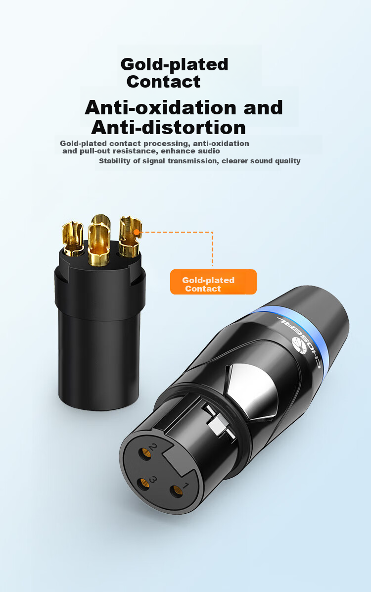 CHOOSEAL (CHOSEAL) QD2102B, разъем XLR "мама", трехжильный, позолоченный, 2 шт.
