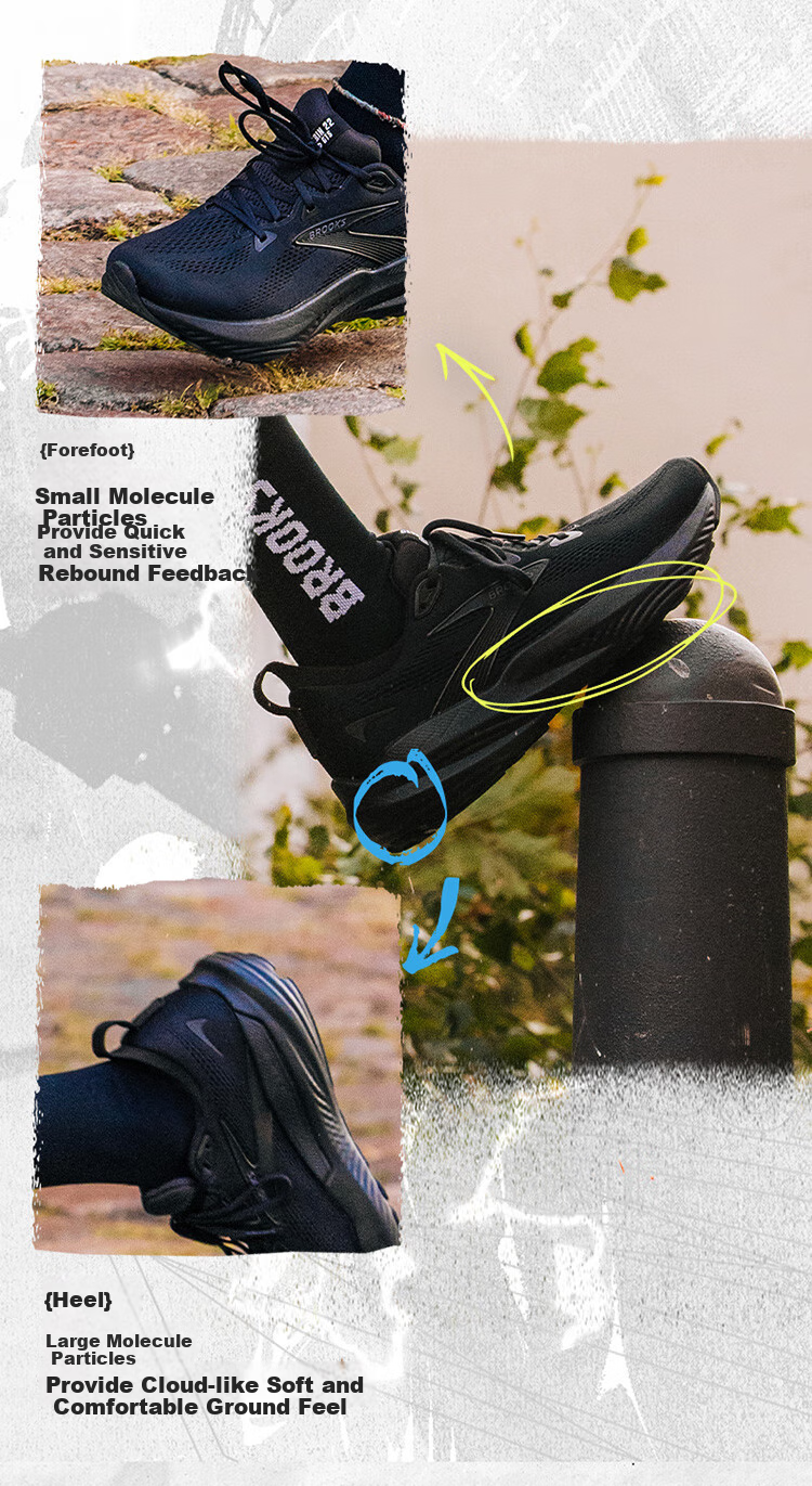 Мужские кроссовки Brooks Glycerin GTS 22 для бега, черные, размер 44.5
