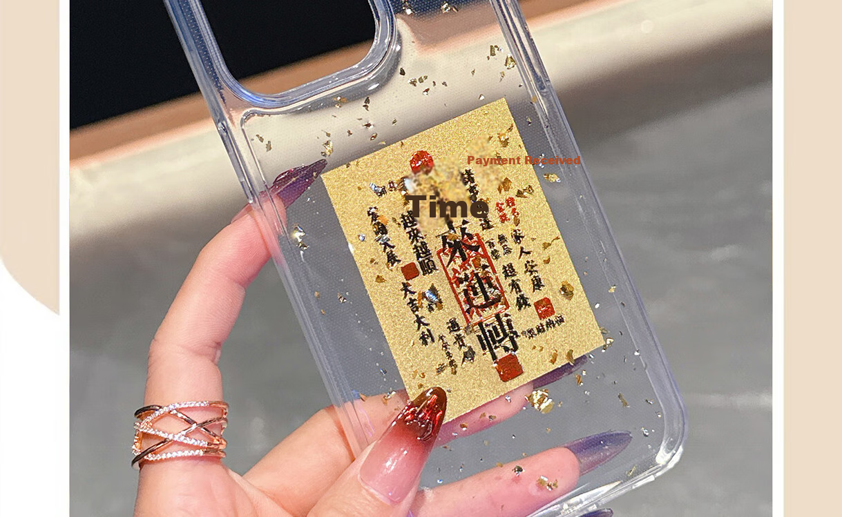 Чехол KEKLLE для Apple iPhone 15 Pro, противоударный, прозрачный, с золотой фольгой, силиконовый, с защитой камеры, полный охват, цвет "Lucky Turn"