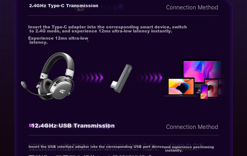 Игровые наушники iKF V11 Max, беспроводные, с микрофоном, 7.1 объемный звук, Bluetooth, черный и красный
