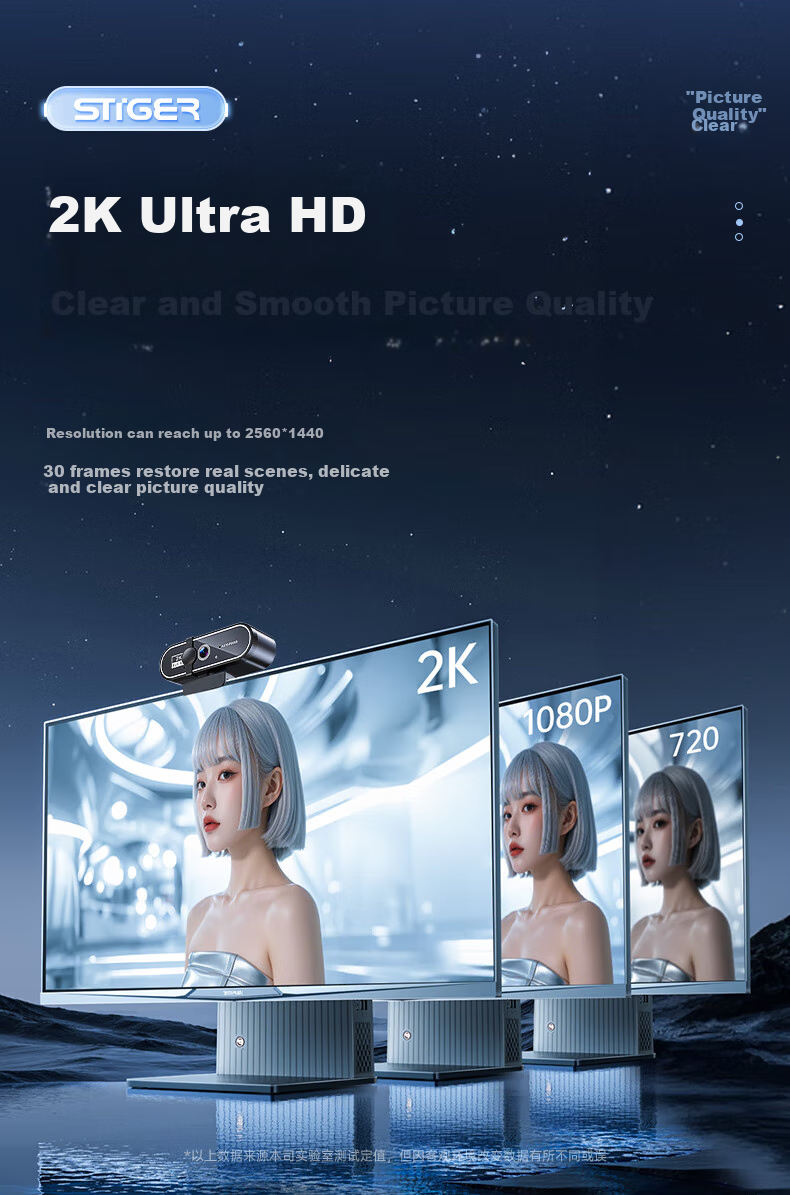 Веб-камера Stiger 2K HD с микрофоном, встроенным в корпус, для прямой трансляции, настольного компьютера, ноутбука, внешняя конференц-камера для видеозвонков, онлайн-классов, с крышкой конфиденциальности