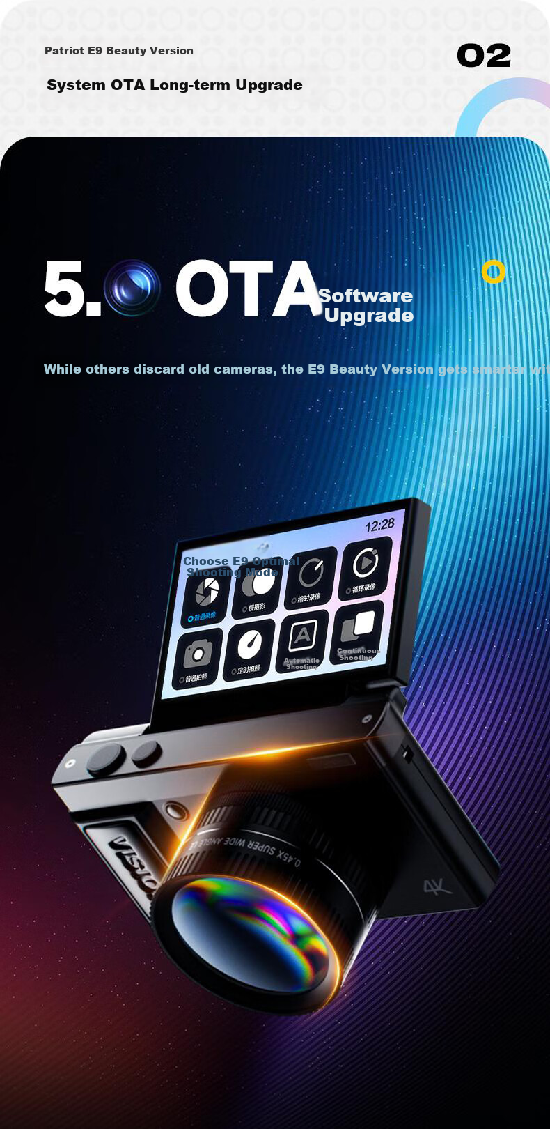 Цифровая камера aigo D9/E9 Meipai Edition, селфи-камера для студентов, зеркальная камера начального уровня, камера для путешествий, CCD, черная, 128 ГБ