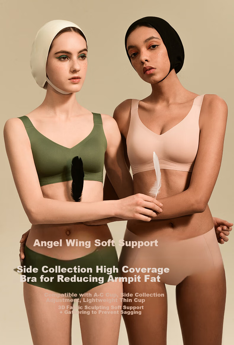 Бюстгальтер Sujiliangpin Angel Wings для женщин, большой размер, корректирующий, удобный, минимизирующий, с боковой поддержкой, против провисания, бесшовный
