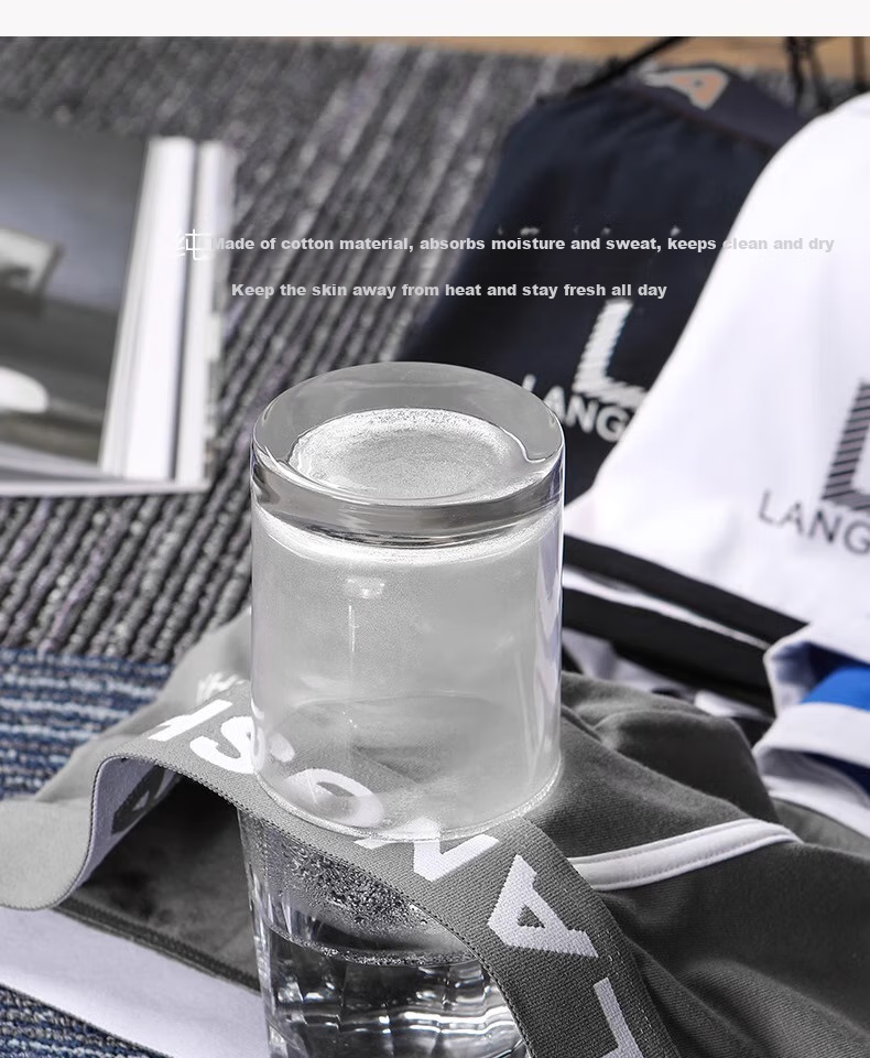Мужские трусы LangSha, боксеры из чистого хлопка, молодежные, модные, свободные, больших размеров, 4 шт.