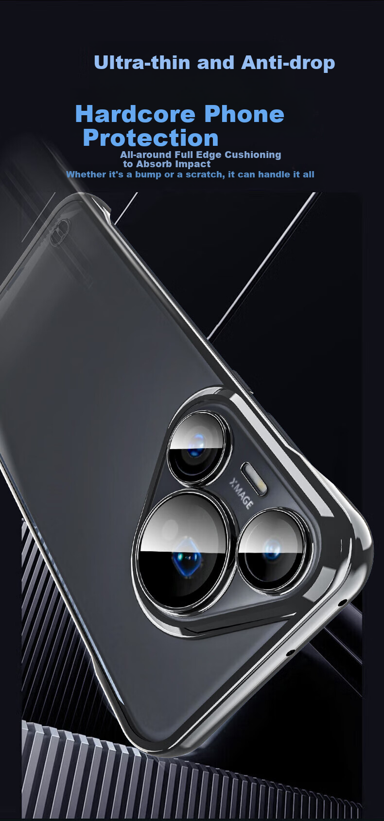 Чехол для телефона Hongzhuo для Huawei Pura 80 Pro/Pro+, черный, прозрачный