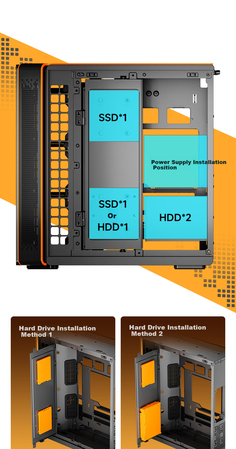 Компьютерный корпус Aigo Starry Dawn White ATX с поддержкой водяного охлаждения 360 мм, материнских плат ATX, изогнутого стекла, двухсекционный дизайн и совместимость с видеокартами 5090
