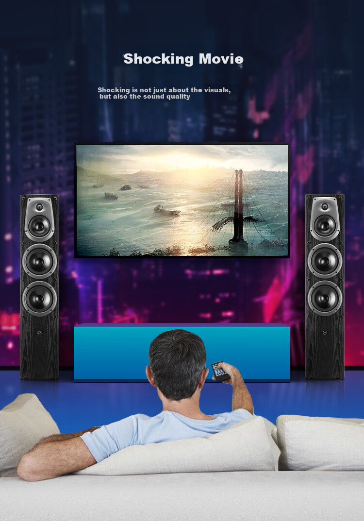 HiVi D50F акустическая система, напольные колонки 2.0, Hi-Fi, деревянный корпус, для гостиной