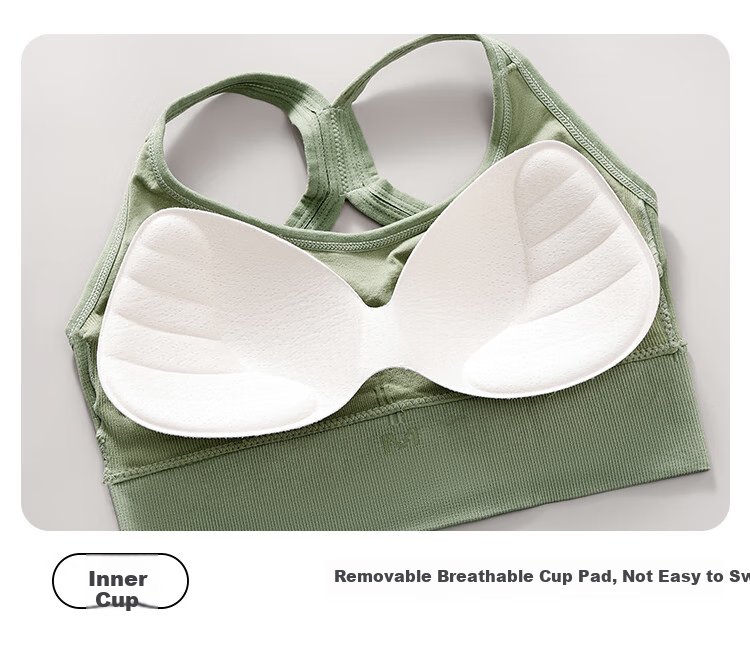 Спортивный бюстгальтер LangSha для женщин, с высокой степенью поддержки, противоударный, для бега, йоги, зеленый, размер L
