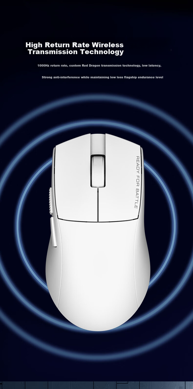 Игровая мышь REDRAGON G49 Tri-Mode, беспроводная, Bluetooth, 2.4GHz, оптическая, 26000 DPI, черный