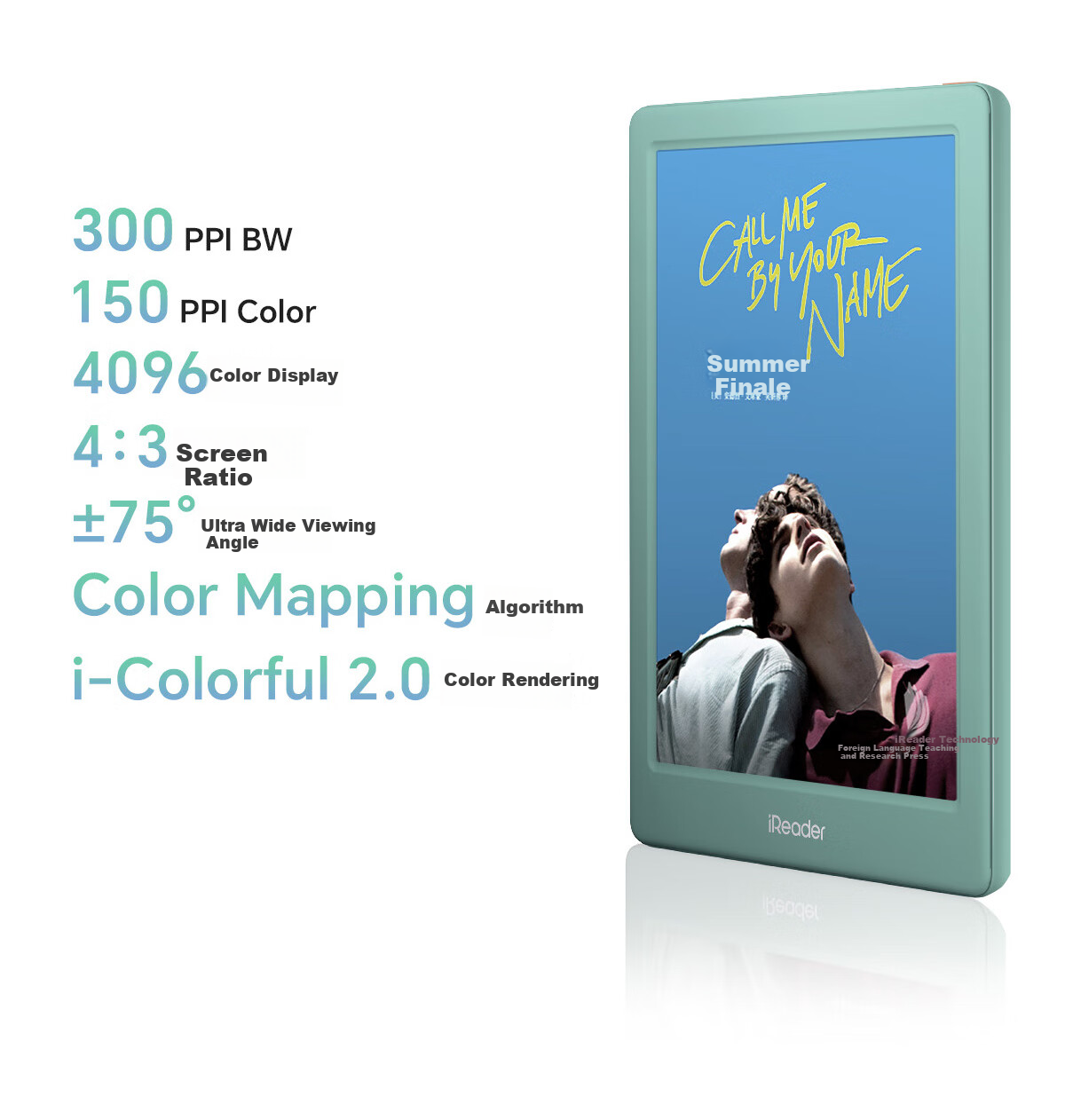 Электронная книга iReader Light 4C, 6-дюймовый цветной E-Ink экран, 64 ГБ, зеленый