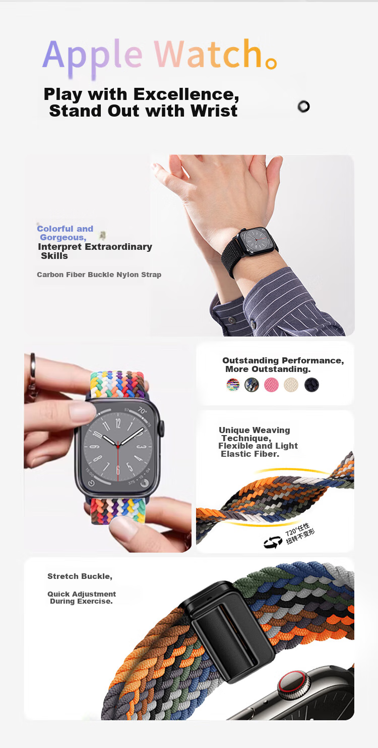Ремешок MSSM для Apple Watch Series 11/10/9/SE3/Ultra3, нейлоновый, с магнитной застежкой, Космический серый, 38/40/41/42 мм