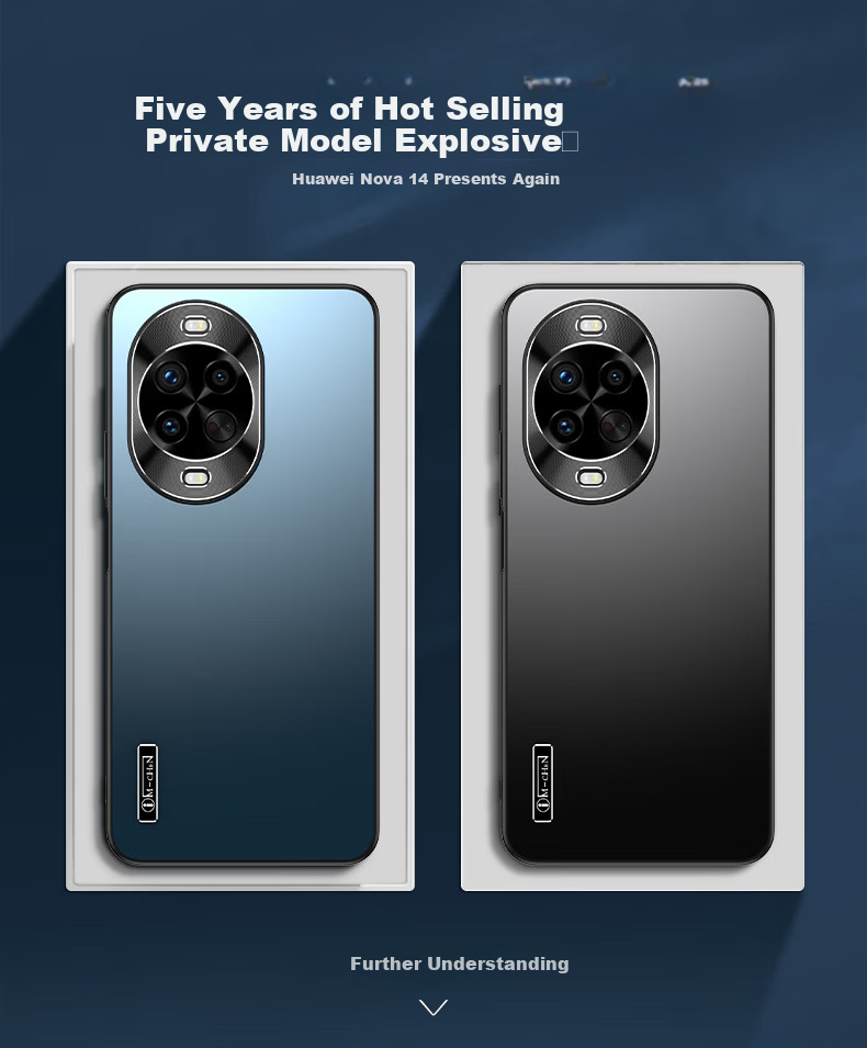 Чехол для Huawei Nova 14 Pro IM-CHEN, силиконовый, противоударный, с защитой камеры, синий